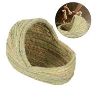 NOLITOY Woven Straw Chicken Coop Nesting Box Small Animal Sleeping House Slipper Design Warm Breeding Hut for Egg Laying and Cozy Shelter Natural Straw Material Easy to Clean and Maintain