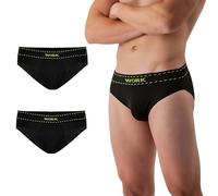 Nologo Men's Microfibre Work Briefs - Elastic and Breathable Technical Technical Underwear - Seamless Technical Men's Underpants - Made in Italy, Black 2 Pcs, S-M