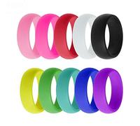 Nologo WLYX 10Pack Silicone Wedding Ring Band For Men Women -Safe Flexible Comfortable Engagement Rings Set- Fit For Sports & Outdoors, Workout, Fitness, Athletes (Size : 12#(21.3mm))