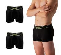 Nologo Work Boxer Men's Microfibre 2-Piece - Elastic and Breathable Technical Technical Underwear, Seamless Technical Men's Underpants - Made in Italy, Black 2 Pcs, S-M
