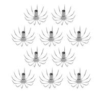NOLOWY 10Pcs Squid Hook Thick Stainsless Steels Barbed Umbrellas Hook Sea Fishings Fishes Hook Cuttlefishes Squid Jig Fishings Baits Hook