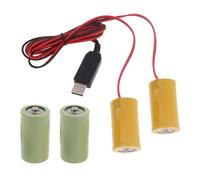 NOLOWY 2in1 D Battery Eliminators USB Power Supply Replace 3V LR20 D Batteries for Clock Toy Camera Christmas Strips Light