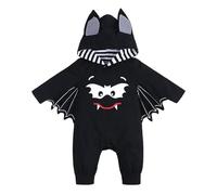 NOLOWY Newborn Bat Cosplay Romper Cotton Hooded Outfit Bat Winged Hooded Romper Newborn Bat Hooded Playsuit for Halloween Fun