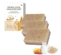 Nolvia Soap, Jabon De Nolvia's Soap, Oatmeal Scrub Hand Made Soaps, NolviaSoap Natural Soaps, The Ultimate Natural Cleanser, for Glowing Complexion & Refreshing Hydration (3pcs)