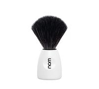 nom Lasse Vegan Black Fibre Shaving Brush (Handle: White)