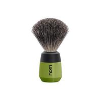 NOM MAX Shaving Brush | Pure Badger Shave Brush for Shaving Soaps and Creams | exfoliating Shaving Brush | Olive Handle