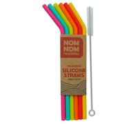 Nom Nom Kids Reusable Silicone Straws | Rainbow Colours | Pack of 6 | Cleaning Brush Included | BPA Free. They fit Ribena, Sainbury's, Cawston Press and Other Drink cartons with an 8mm Straw Hole.
