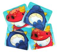Nom Nom Kids | Reusable snack bags x 4 | Cute Monster Design | perfect for toddler snacks, baby led weaning and kids snacks | small ziplock bags for food with stand up base