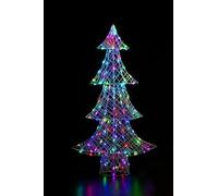 NOMA 1.5m LED Colour Change White Rattan Dickensian Christmas Tree with Remote Control Christmas Decoration