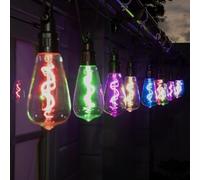 Noma 10 Neon Bulb LED Festoon - Colourful Connectable Lights with Spiral Cable, 10 Bulbs (Pack of 1)