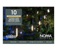 Noma 10 Smoked Round Connectable Festoon Lights - Stylish Garden Chain with Timer, Perfect for Ambiance (Pack of 1)