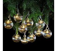 Noma 1022004 Iridescent Glass Bauble Garland Warm White LED Lights Pkt10 B/O