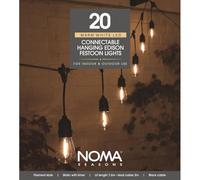 Noma 20 Connectable LED Small Edison Festoon Lights with Drop (Pack of 1), Black/Clear