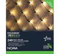 Noma 240 Fit & Forget Battery Operated Multi Effect Net Lights Timer -Warm White