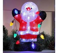 Noma 35cm Acrylic Santa With String Lights