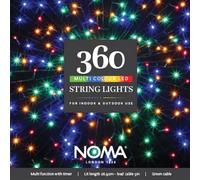 Noma 360 LED Christmas Tree Lights : Green Cable : Plug-in with Timer : Multicolour