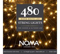 Noma 480 LED Christmas Tree Lights : Green Cable : Plug-in with Timer : Warm White (4921504)