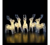 Noma 5 Acrylic Reindeer String Lights : Plug in with Timer : 40 LED : 4022002