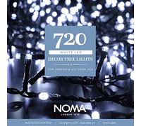 Noma 720 LED Decor Christmas Tree Lights : 3cm Spacing : Green Cable : Plug-in with Timer : Bright White (4921631)