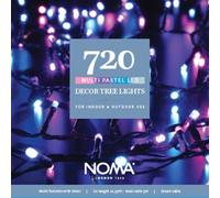Noma 720 LED Decor Christmas Tree Lights : 3cm Spacing : Green Cable : Plug-in with Timer : Pastel : 4921611
