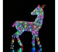 Noma 95cm Colour Changeable White Rattan LED Richmond Deer Decoration with Remote Control
