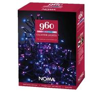 Noma 960 LED Cluster Christmas Tree Lights : Green Cable : Multifunction : Plug-in with Timer : Pastel : 4921743