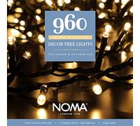 Noma 960 LED DECOR Christmas Tree Lights : 3cm Spacing : Green Cable : Plug-in with Timer : Warm White
