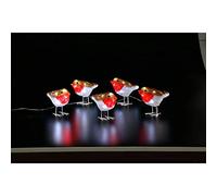Noma Acrylic Robins Light String : Flock of 5 : Plug in : 13cm : 40 LED : 6920322