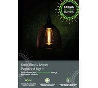 NOMA Black Mesh Kate Pendant with Bulb - Ambient Hanging Light Fixture, Stylish and Functional, (Pack of 1)