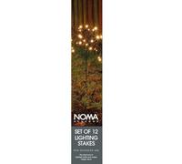 Noma Black Metal Lighting Garden Stakes, 45 cm (Set of 12)