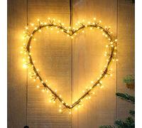 Noma Cluster Light Heart : Plug in with Timer : 25cm : Antique White LEDs