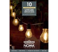 Noma Connectable Bulb Festoon Garden Lights, 10 Warm White LED's, 6.8 m