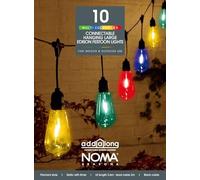 NOMA Connectable Edison Drop Festoon Garden Lights, 10 Large Multicolour LED's, 6.8 m