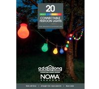 NOMA Connectable Festoon Lights, 20 Multicolour LED Pro Bulbs, 10.6 m