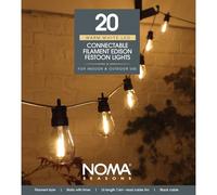 NOMA Connectable Festoon Lights, 20 Small Edison Style LED Bulbs, 10.6 m, Black/Clear