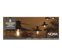 NOMA Connectable Festoon Lights with 6 Saucer Style LED Bulbs