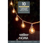 Noma Connectable Jute Rope Festoon Garden Lights, 10 Warm White LED's, 6.8 m