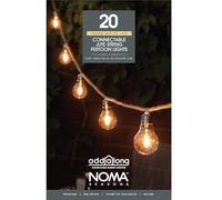 Noma Connectable Jute Rope Festoon Lights, 20 Warm White LED's, 10.6m
