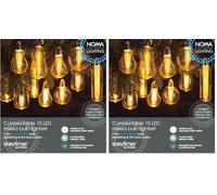 Noma Connectable String Lights, 10 Low Voltage Edison Style Bulbs, 6.8 m (Pack of 2)