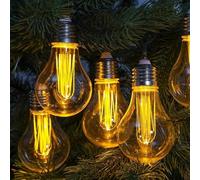 NOMA Connectable String Lights, 10 Low Voltage Edison Style Bulbs, 6.8 m, Silver/Clear