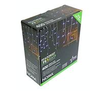 Noma Fit & Forget Battery 400 LED Icicle : Timer : Multifunction : Indoor/Outdoor : White 6816015WW