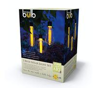 Noma Garden Art : Solar 365 : 3 Bulb Solar Light Set : Vintage Style Edison LED Light Bulbs