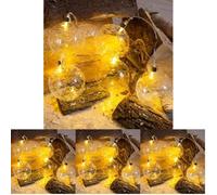 Noma Glass Ball Light Chain, 5 Warm White LED's (Pack of 4)