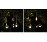 NOMA Glass Bubble Tealight Holders with Remote Controlled Warm White LED's (Set of 6) (Pack of 2)