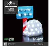 NOMA Igloo with North Pole Sign Christmas Decoration, 50 White LED's, 36 cm (Pack of 1)
