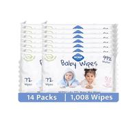 Noma Labs Baby Wipes, 14 Pack, 72 Wipes Each, 1008 Wipes Total, Gentle Cleaning, Suitable for Sensitive Skin