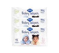Noma Labs Baby Wipes, 3 Pack, 72 Wipes Each, 216 Wipes Total, Gentle Cleaning, Suitable for Sensitive Skin,