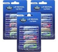NOMA LABS Lip Revival Lip Balm, Mixed Flavours Pack with Original, Watermelon, Lime & Mint, 5 Pack Bundle, 4.5g Each, 3 Sets