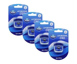 NOMA Labs Lip Revival Original Lip Balm, 100% Petroleum Jelly, 8g (0.28oz), 4 Pack