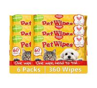 NOMA Labs Pet Wipes, Cruelty Free, Biodegradable, Head to Tail, 60 Wipes Per Pack x 6 Packs = 360 Wipes